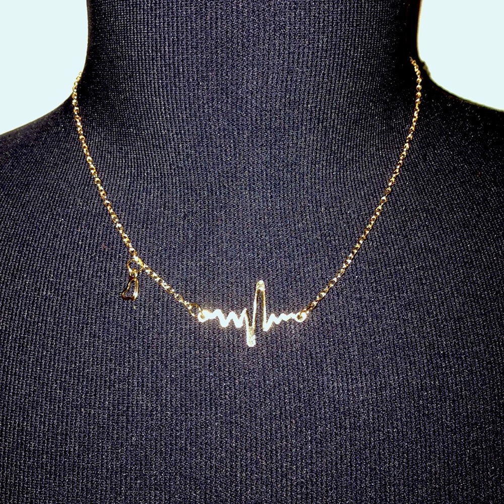 gold heartbeat necklace